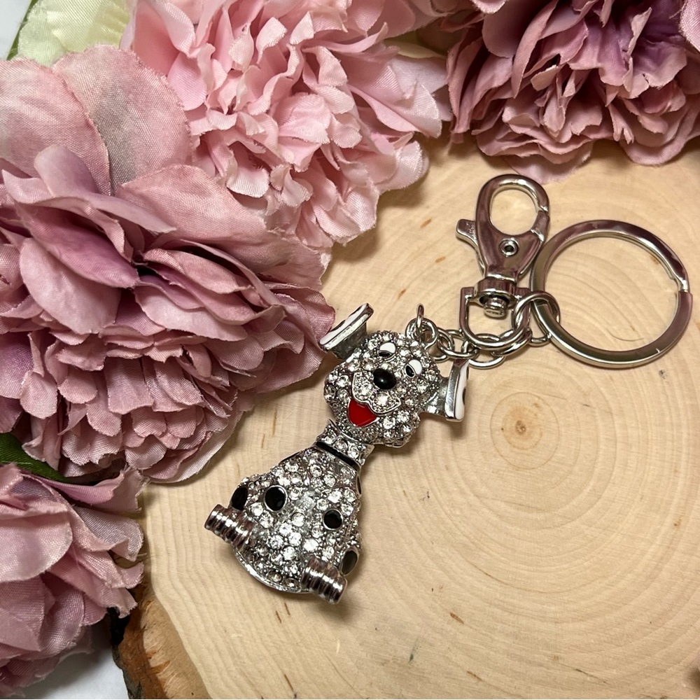 Cute Crystal Dalmatian Puppy Dog Keychain Charm - Picture 9 of 14